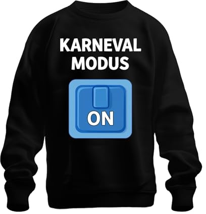 Printera Karneval Mode On Karnevalsjeck Fastnatt Party Kostym Unisex Sweatshirt Tröja, svart, L