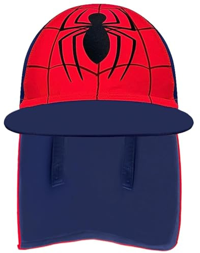 Gorro para el Sol UPF50+,Gorro para la Playa con protección para el Cuello,Gorro de Verano para niños,Dibujo Animado Rojo,4-6 años