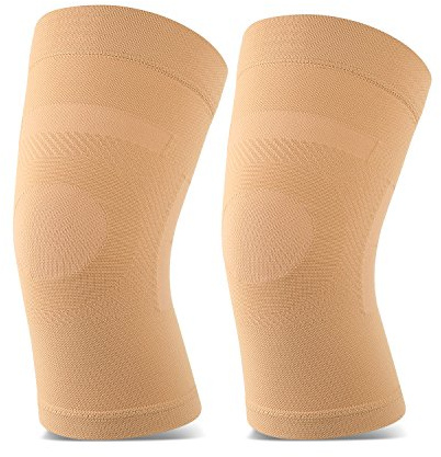 Knee Sleeves, 1 Pair, Could Be Worn Under Pants, Lightweight Knee Compression Sleeves for Men Women, Knee Brace Support for Joint Pain Relief, Arthritis, ACL, MCL, Sports, Injury Recovery, Beige M