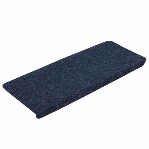 vidaXL Stufenmatten 15Stk., Treppenmatten mit Klebestreifen, Treppenteppich Selbstklebend, Treppenstufenmatte Treppenschutz, 65x24,5x3,5cm Blau