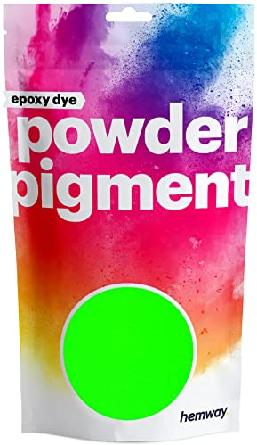 Hemway Epoxy Dye Powder Pigment UV Fluorescent Neon Light Green Powder 50g | Mica Pigment for Resin, Epoxy, Polyurethane Paint, Jewellery & Resin Floors, Colour Enhancement