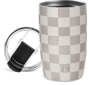 Simple Modern Travel Coffee Mug Tumbler with Flip Lid | Insulated Stainless Steel Iced Coffee Cup | Gifts for Women & Men | Voyager Collection | 350ml | Checkmate
