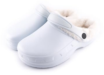 R-ISLAND Clog Classic, Winter-Clogs für Damen, warmes Futter, wasserdicht, mit rutschfester Sohle, bequem, für Zuhause, Schlafzimmer, Wohnzimmer, blau, 41 EU