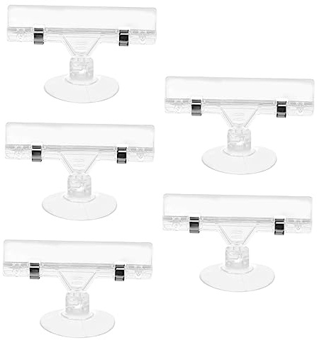 Lurrose Lot de 5 Clips en Abs pour Porte-étiquette de Prix, Support Pratique et Finition Soignée, pour Expositions Commerciales et Magasins