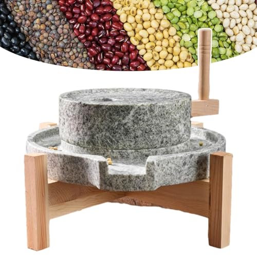 Mulino per Cereali Macina Cereali Manuale in Pietra, Mulino a Secco per Cereali per La Cucina di Casa, Mulino per Riso con Bacche di Grano, Polverizzatore di Polvere di Erbe di Spezie di Semi di Fagio