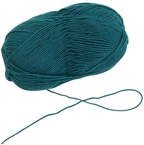AERZETIX - C74569 - Gomitolo di filato per maglieria 100 g - colore verde petrolio - in 75% acrilico 25% lana - ganci aghi sartoria merceria abbigliamento sciarpe