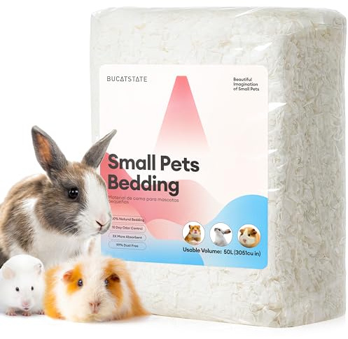 BUCATSTATE Lettiera Coniglio per Criceto/Coniglio Nano/Piccoli Animali/Roditori, Lettiera Carta Pellet 99,9% Priva di Polvere & Controllo degli Odori