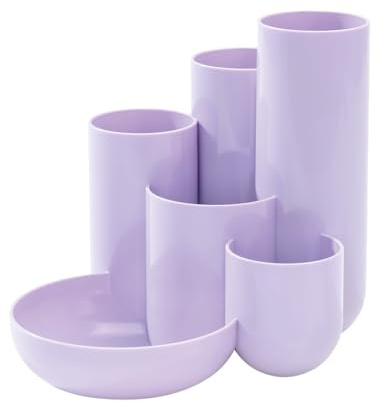 HAN Campus 17480-887 - Porta scrivania con 5 tubi e 1 ciotola, colore: Viola pastello
