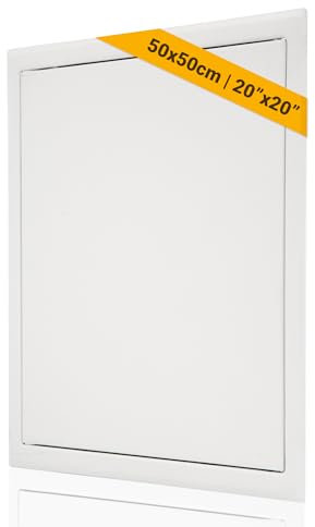 Proxinova Puerta de inspección de 500 x 500 mm, puerta con apertura a presión para pared exterior resistente, puerta de inspección de metal para mantenimiento contador de agua, gas, contador eléctrico