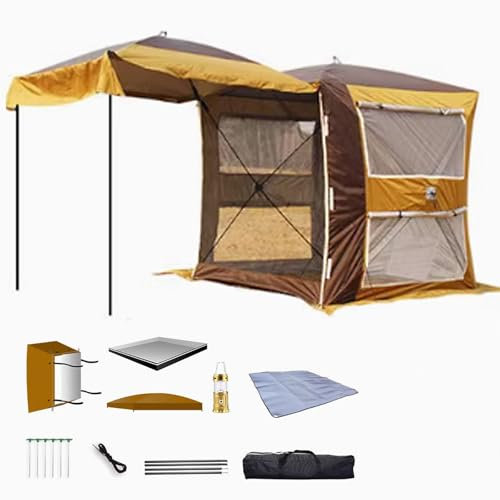 Bil Bakre Markis Tält Automatisk Pop Up SUV Sido Markis Tält Flera Personer Bärbara Snabbtält med Bärväska för Utomhus Camping Rese Picknick(Yellow)