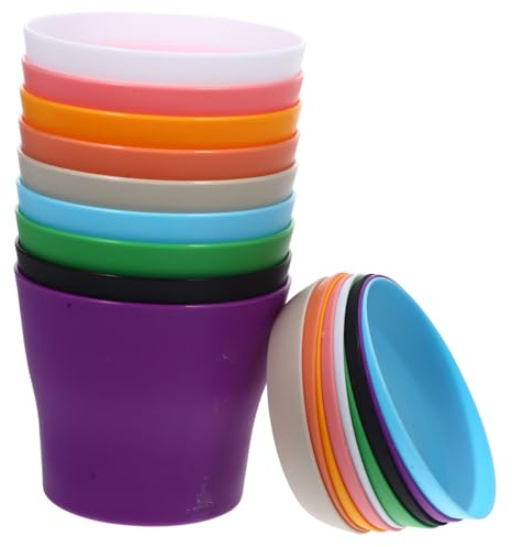 ibasenice 9sets Vasi Plastica Per Piccoli Vasi Per Piantare Piante Con Sottovasi Fioriera Traspirante Per