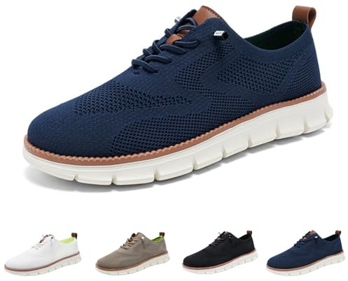 hellozentis zentis Walkair - Chaussures Orthopédiques Ultra Confortables Homme Oxfords, Chaussures de Ville Décontractées Respirantes, Mocassins Légers à Lacets pour Marche