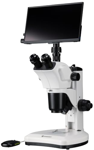BRESSER Estereomicroscopio Science ETD-301 Trinocular Zoom 7-63x con Cámara Microscopio MikroCam Mini Full HD HDMI y Pantalla Mini HDMI Full HD (13,3)