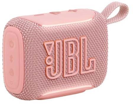JBL GO 5 ultraportabel Bluetooth-högtalare med stort JBL Pro-ljud och Punchy Bass, AirTouch-parning, vattentät design och 10-timmars speltid, rosa