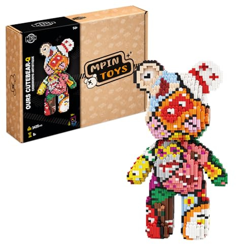MPIN - Ours 3D Chimimoryo - Blocs de Construction (3435 Pcs) – Micro Briques Mini Building Blocks – Jeu de Construction pour Adultes & Ados 14+ – 32 cm – Maquette DIY Défi Créatif – Idée Cadeau