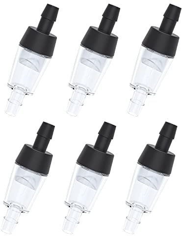 Pawfly 6 PCS Aquarium Check Valves One Way Non-return Protector Air Pump Accessories for Fish Tank,Black