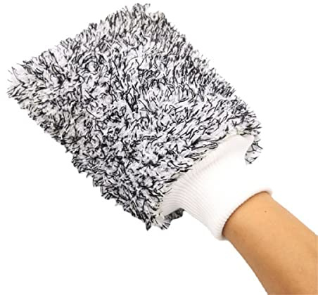 SPORTARC 1 panno in microfibra per guanti per la pulizia dell'auto, super morbido, guanto da lavaggio ultra per la pulizia dei dettagli dell'auto, nero