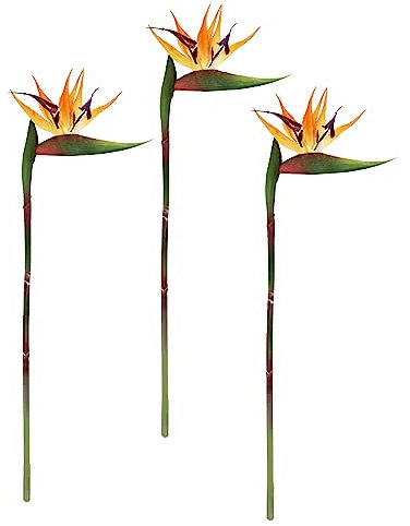 Künstliche Blume Strelitzie Paradiesvogelblume Exotischer Dekozweig Zweig Einzelblume Dekoblume Tropische Vase Arrangement Gesteck Stielblume Hochzeit Hawaii Party Themenparty Dekoration