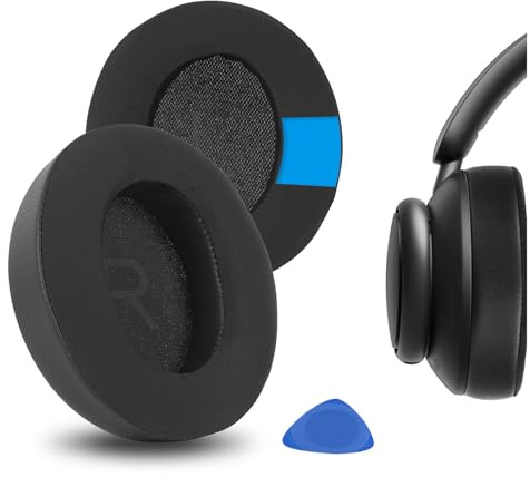 Geekria Sport Cooling-Gel Ersatz Ohrpolster für Anker Soundcore Life Q45, Space Q45 Kopfhörer Ohrpolster, Reparaturteile (Schwarz)