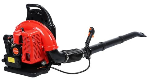 Souffleur à Dos Thermique, Souffleur/aspirateur, souffleur sans-Fil, de Feuilles Dos Essence 63 CC, Vitesse Rotation Variable,-avec Harnais pour Le Dos, Feuilles sans Rouge