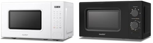 COMFEE' 700W 20L Digital Microwave Oven with 6 Presets, Express Cook, 11 Power Levels, Defrost, Black, 20L Capacity, Countertop, Microwave Oven