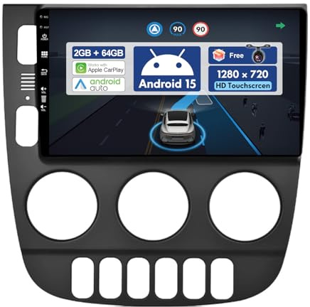 BXLIYER 9 Pouce 2G+64G Autoradio pour Mercedes-Benz W163 ML320 ML350 ML400 ML500 (1997-2005) GPS Radio - sans Fil Carplay Android Auto - Android 15 - Caméra arrière - 2 Din - Dab Volant Bluetooth DSP