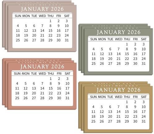 Motimind 12 Pcs 2027 Mini Calendar 3 x 2 Inch, Multicolor, Conventional
