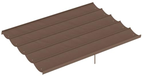 Outsunny Tetto per Gazebo Pergola 350x260 cm Caffè | Telo Ricambio per Gazebo, Poliestere Traspirante, Solo Copertura, per Pergola Giardino 4x3m