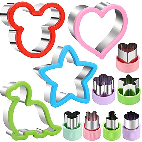 Sandwiches cookie Cutter set,Mouse & Dinosaur & Heart & Star Shapes Sandwich Cutters Cookie Cutters Vegetable cutters-Food Grade Cookie Cutter Stamps Mold Decorate Food