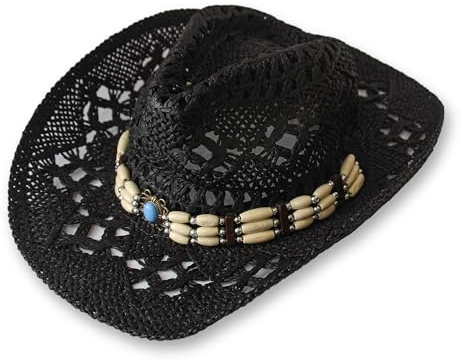 Carnavalife Sombrero Cowboy de Paja Estilo Western para Adulto, Carnaval, Fiesta y Verano, Talla única XH-12501