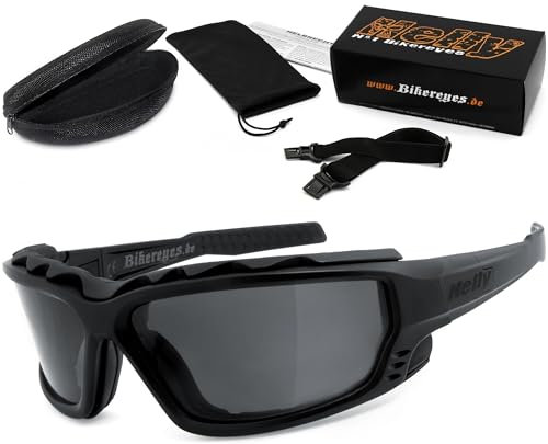 HELLY® - No.1 Bikereyes® | Motorradbrille, Multifunktionsbrille | beschlagfrei, winddicht | HLT® Sicherheitsglas nach DIN EN 166 (smoke [1314])