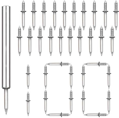 Ellxen Clavos de doble cabeza, clavos sin rastro, clavos de cuerno, clavos de pared de línea de zócalo, clavos ocultos especiales para chapa de madera, muebles, cabeceros de sofá, tornillos de