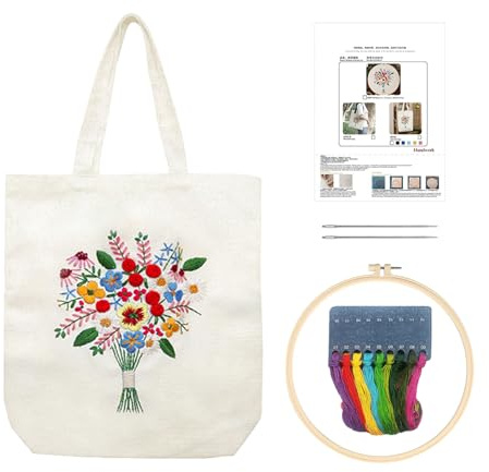 DHSBGWSX 1 juego de bordado, bolsa de bordado casera, bolsa de bordado, juego de bordado, bordado DIY bolsa de lona