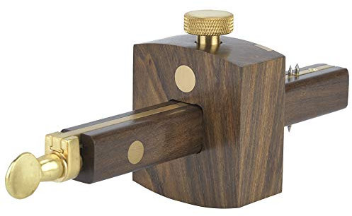 Cocoarm 8in Mortice Gauge Woodworking Wood Mark Scraper Scriber Ebony Material Carpenter Woodworking Scriber, Dual Pin, Brass Slideway, for Drawing Straight Lines on Wood