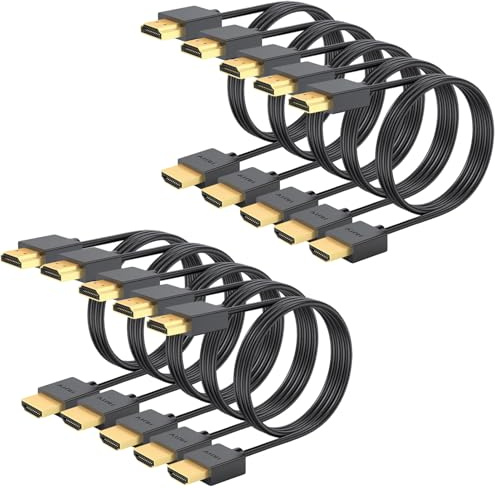 3 FT HDMI Cable 10-Pack Black, 4K HDMI Cord 3FT High Speed Shielded HDMI to HDMI 2.0 Cable with 4K@60Hz/2K@144Hz/ 1080P,HDCP 2.2, HDR, ARC for Laptop, Monitor, KVM, Splitter, PS5, PS4, Xbox, Soundbar