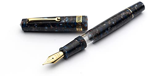 Leonardo Officina italiana Penna Stilografica Momento Magico Pietra Salata - Gold Trim (M)