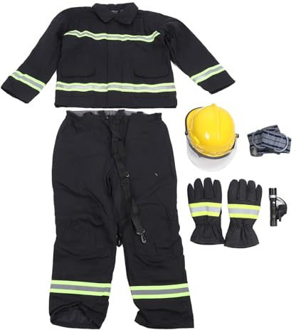 Eujgoov Flamskyddad skyddsdräkt, skyddskläder, dräkt gjord av flamskyddad bomull-nylon med reflekterande ränder (XXL)