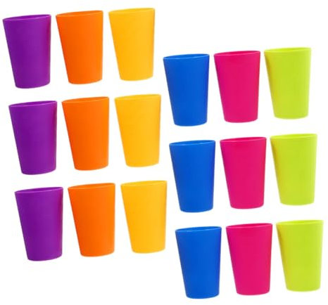 Cabilock 18pièces Lot de Gobelets Réutilisables Plastique Multicolores pour Boissons Fête Bière et Eau Gobelets pour Événements