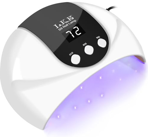 UV Nail Lamp, 54W UV Lamps for Gel Nails Curing Lamp Nail UV Lamp Led Nail Lamp with 3 Timer, Auto Sensor, LCD Screen, USB Plug Gel Nail Curing Lamp, Led Gel Nail Lamp Nail Dryer (18 * 15)
