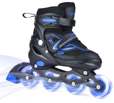 ERNAN Inline Skates,Adjustable Light up Kids Inline Skates, for Boys and Girls,Roller skate for Kids Youth, Beginner