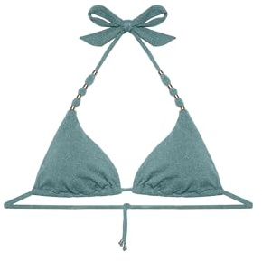 YAMAMAY - Bikini Parte Alta a Triangolo Senza Ferretto, Imbottitura Removibile, Donna, Soraya, Verde Salvia, monocromo