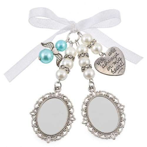 SULIKJHUI 1 Pcs Wedding Bouquet Charm, Personalized Bridal Memorial Pendant
