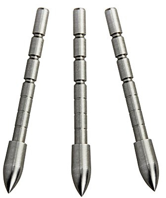Mangobuy 12 Pièces 100 Grain Pointe de Point de Balle d'acier Grain pour Diámetro Interior 4.2mm Arbre de Flèche Arbalète (100 Grain)