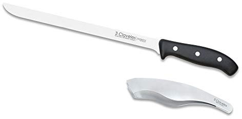 3 claveles Coltello per prosciutto crudo | Coltello per jamon serrano | Coltello per jamon iberico. Coltello + pinza. Set Pinza e coltello affilato