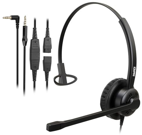 MAIRDI 2.5mm Phone Headset with Microphone Noise Canceling for Landline Deskphone, Telephone Headset for Call Center Office, 2,5mm Jack Headset for Polycom Panasonic Cisco Vtech Undiden Cordless DECT