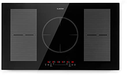 Klarstein Placa Induccion Eléctrica 9300W, Vitrocerámica Inducción Eléctrica de 5 Fuegos, Placas de Cocción de Sobremesa, Control Táctil, Placas de Cocción de Inducción, Placas Eléctricas para Cocinar