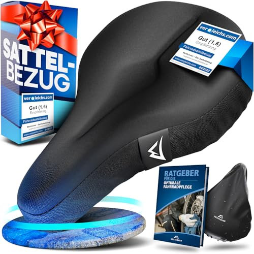 NEXTCOVER® CoverOne Universal Gel Sattelbezug Fahrrad inkl. Regenschutz [Memory-Foam] I Fahrradsattel Überzug mit Polster I Sattelschutz Fahrradsitz für Damen & Herren I Gelsattel Polsterung