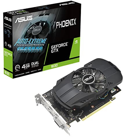 ASUS PHOENIX NVIDIA GeForce GTX 1630 EVO Edition – Carte graphique (4GB GDDR6, ventilateurs axiaux, deux slots, Anti-Poussière IP5X)