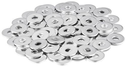 Flintronic Unterlegscheiben M4, 100 Stück Flach Sicherungsscheiben, 304 Rostfreie Karosseriescheiben Beilagscheiben Metallscheiben für Schrauben Muttern Gewindestange, M4*12 * 1MM