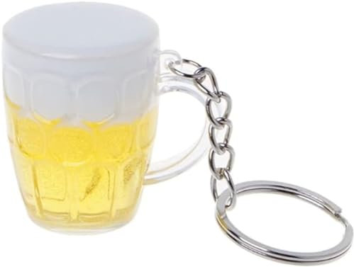 NISCAYA Beer Cups Key Chain Simulation Food Handicraft Keychain For Car Bag Key Rings Holder Jewelry Gift For Women Men